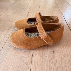 Zara Kids Camel Suede Mary Jane Shoes